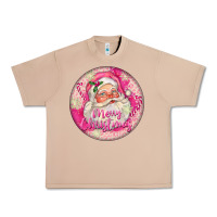Burro Pink Merry Christmas Santa Urban Heavy Tee - FaDigitalArtStudio
