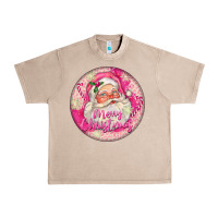 French Oak Pink Merry Christmas Santa Urban Heavy Tee - FaDigitalArtStudio