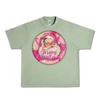 Oil Green Pink Merry Christmas Santa Urban Heavy Tee - FaDigitalArtStudio