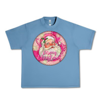 Pebble Blue Pink Merry Christmas Santa Urban Heavy Tee - FaDigitalArtStudio