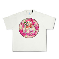 Pistachio Pink Merry Christmas Santa Urban Heavy Tee - FaDigitalArtStudio