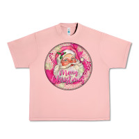 Salmon Pink Merry Christmas Santa Urban Heavy Tee - FaDigitalArtStudio