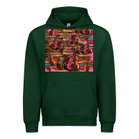 Forest Green valentines day violin and cowboy boots country music Urban Hoodie - Jasminsmagicworld