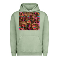 Pigment Oil Green valentines day violin and cowboy boots country music Urban Hoodie - Jasminsmagicworld