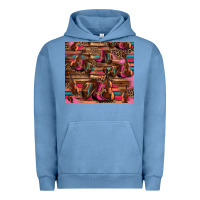 Pigment Pebble Blue valentines day violin and cowboy boots country music Urban Hoodie - Jasminsmagicworld