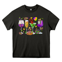 Mardi Gras Wine Glasses Heavy Core Tee | Teevron