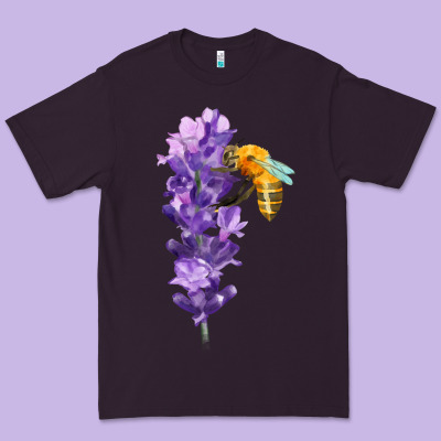 Honey Bee With Lavender Fa Element Premium Tee Designed By Fadigitalartstudio