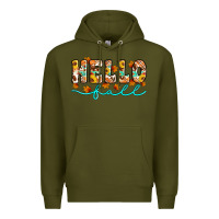 Army Green hello fall Premium Hoodie - Artiststas