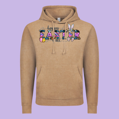 Happy Easter Y'all Vintage Hoodie Designed By Cowhidedigitalart