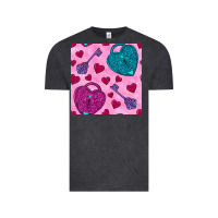 Vintage Black valentines day lock and key seamless pattern Vintage Tee - BundleAndBundleShop
