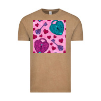 Vintage Coffee valentines day lock and key seamless pattern Vintage Tee - BundleAndBundleShop