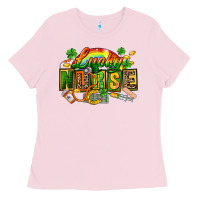 Bubblegum Pink lucky nurse Ladies Tee - FaDigitalArtStudio