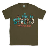 Army Green she is strong Classic Tee - Artiststas