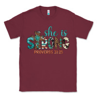 Burgundy she is strong Classic Tee - Artiststas