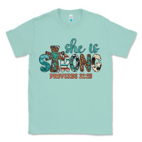 Seafoam she is strong Classic Tee - Artiststas
