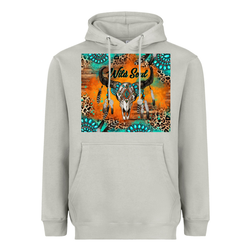 Wild Soul Boho Bull Skull Heavyweight Hoodie by RanaPortraitStore | Teevron