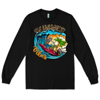 Black Summer Vibes Long Sleeve Tee - CowhideDigitalArt