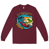 Burgundy Summer Vibes Long Sleeve Tee - CowhideDigitalArt