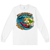 White Summer Vibes Long Sleeve Tee - CowhideDigitalArt