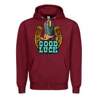 Burgundy good luck Zipper Hoodie - JahusDesignShop