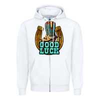 White good luck Zipper Hoodie - JahusDesignShop