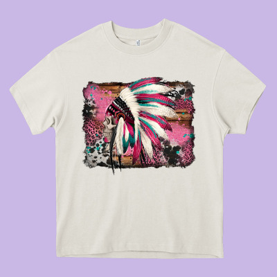 Indian Headdress Valentine's Day Heavy Core Tee Designed By Jasminsmagicworld