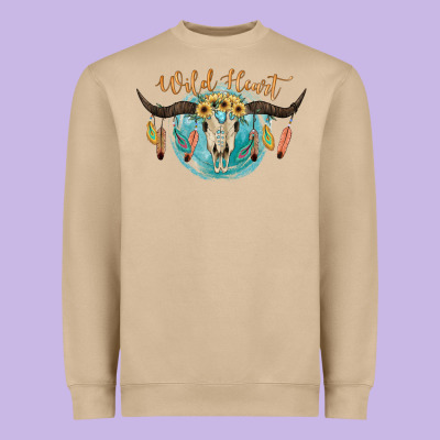 Wild Heart Heavyweight Sweatshirt Designed By Jahusdesignshop