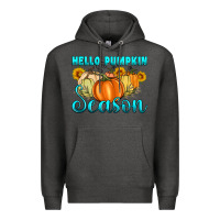 Charcoal Heather hello pumpkin season Premium Hoodie - Artiststas