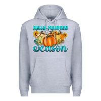 Heather Grey hello pumpkin season Premium Hoodie - Artiststas