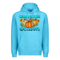 Ocean Blue hello pumpkin season Premium Hoodie - Artiststas