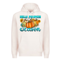 Pale Pink hello pumpkin season Premium Hoodie - Artiststas