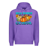 Purple hello pumpkin season Premium Hoodie - Artiststas