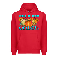Red hello pumpkin season Premium Hoodie - Artiststas