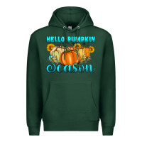 Sports Green hello pumpkin season Premium Hoodie - Artiststas