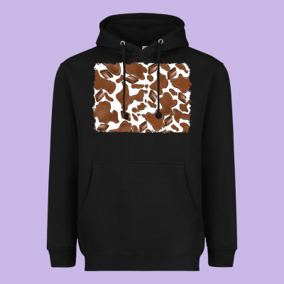 Distressed Chocolate Milkshake Cowhide Heavyweight Hoodie Designed By Ranaportraitstore