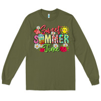 Army Green Sweet Summer Time Long Sleeve Tee - CowhideDigitalArt