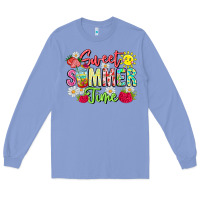 Colony Blue Sweet Summer Time Long Sleeve Tee - CowhideDigitalArt