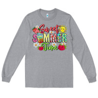 Heather Grey Sweet Summer Time Long Sleeve Tee - CowhideDigitalArt