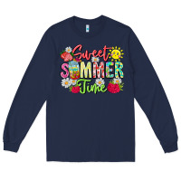 Navy Sweet Summer Time Long Sleeve Tee - CowhideDigitalArt