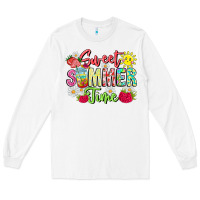 White Sweet Summer Time Long Sleeve Tee - CowhideDigitalArt