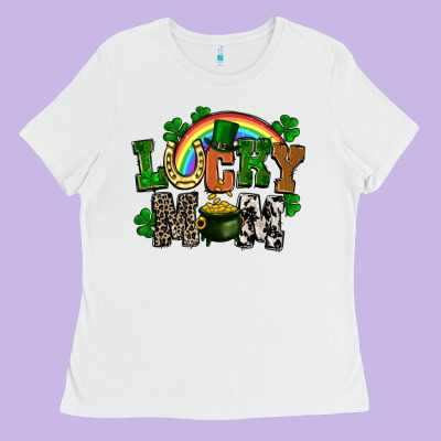 Lucky Mom St. Patricks Day Ladies Tee Designed By Fadigitalartstudio