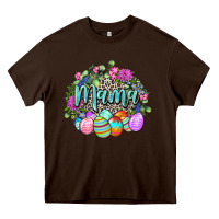 Chocolate Brown Easter Mama Happy Easter Day Heavy Core Tee - CowGirlArtShop