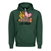 Sports Green peace love 6th grade Zipper Hoodie - JahusDesignShop