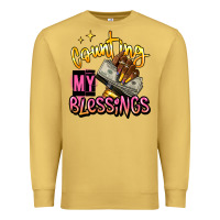 Antique Gold counting my blessings afro hands Premium Sweatshirt - RanaPortraitStore