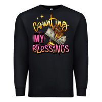 Black counting my blessings afro hands Premium Sweatshirt - RanaPortraitStore
