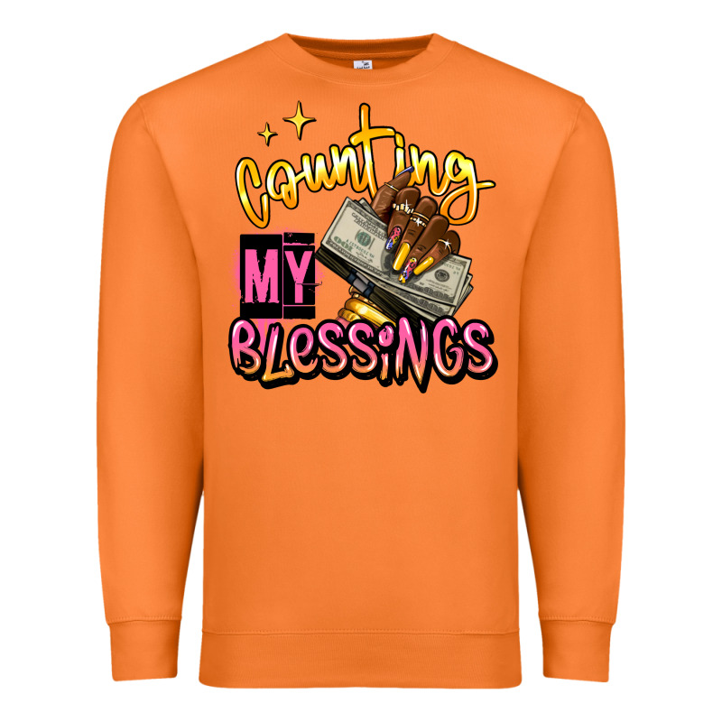 Counting My Blessings Afro Hands Premium Sweatshirt by RanaPortraitStore | Teevron