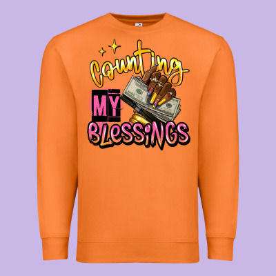 Counting My Blessings Afro Hands Premium Sweatshirt Designed By Ranaportraitstore