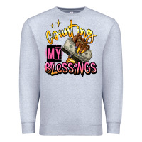 Heather Grey counting my blessings afro hands Premium Sweatshirt - RanaPortraitStore