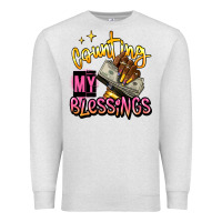 Oatmeal Heather counting my blessings afro hands Premium Sweatshirt - RanaPortraitStore