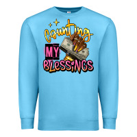Ocean Blue counting my blessings afro hands Premium Sweatshirt - RanaPortraitStore